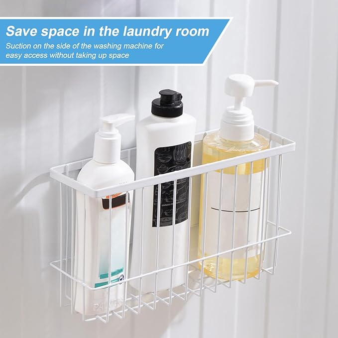 Magnetic Dryer Ball Holder for Laundry Room Dryer Ball Organization, Magnetic Lint Bin for Laundry Room Wool Dryer Ball Organizer, Iron Dryer Ball Container for Laundry Room Storage（White）