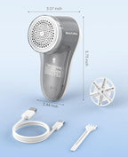 BEAUTURAL Fabric Shaver, Rechargeable Lint Remover for Clothes, Electric Lint Shaver with 6-Leaf Blades, Sweater Shavers to Fuzz, Lint Balls, Pillings, Bobbles for Clothes and Furniture