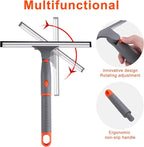ITTAHO Shower Squeegee for Glass Doors, All-Purpose Anti-Slip Window Squeegee with 2 Blades, Window Cleaner Tool for Shower Doors, Windows, Bathroom and Car Windshields