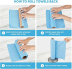 AIDEA Microfiber Cleaning Cloth Roll, 75PK, Reusable Tear Away Paper Towels, Microfiber Towels for Cars, Washable Shop Rags Blue, Lint Free Rags for House, Mechanic, Workshops, 11.5"×11.5"