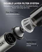 Car Vacuum, Handheld Vacuum Cordless with 21000Pa Powerful Suction & 3 Modes, 4-in-1 Portable Hand Held Mini Vacuum Cleaner Rechargeable, Ultra Light for Car Home Office (Silver)