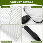 2pcs Gardening Soil Sifter, 3.8mm & 5.0mm Mesh Sieve for Gardening, Dirt Sifter Compost Sifters with Handle, Multi-Functional Garden Sieve Potting Scoop for Sand, Rocks(Color:Silver)