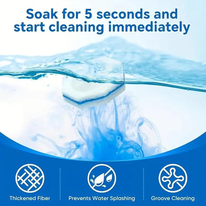Disposable Toilet Wand Refill Compatible with Clorox, 50 Count Disposable Heads for Deep Cleaning