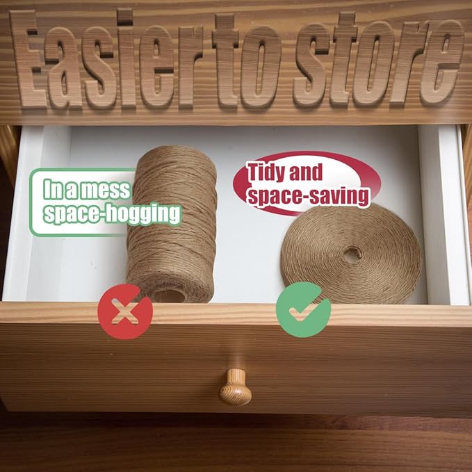 PerkHomy Garden Twine Strong Natural Jute 400 Feet Long Brown Twine for Gardening Tomato Climbing Plant Tie Floristry Crafts Gift Wrapping Packing Decor (Brown 2mm * 400feet)