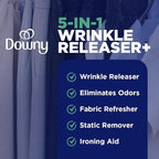 Downy Wrinkle Releaser Spray | All In One Wrinkle Release Spray, Odor Eliminator, Static Remover | Fabric Refresher & Ironing Aid for Clothes | 16.9 Fl Oz (Pack of 2) & 3 FL Oz, Crisp Linen Scent