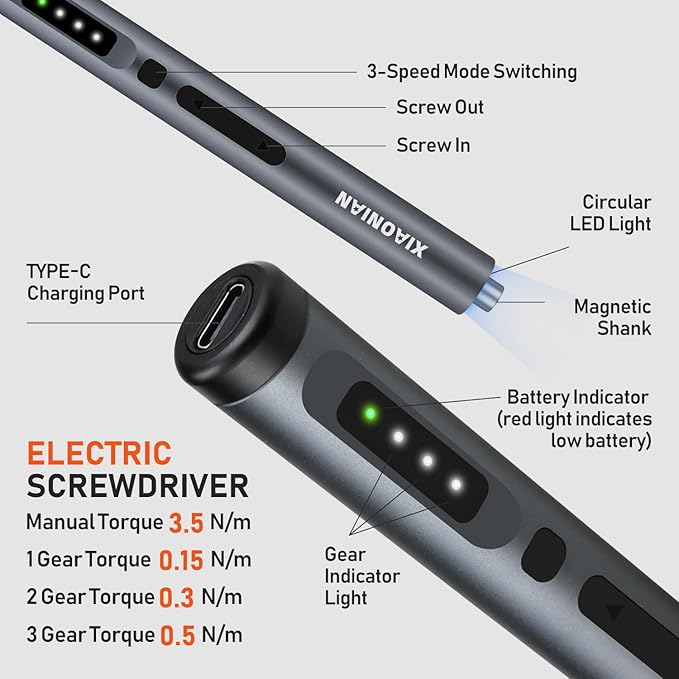 3.7V Precision Electric Screwdriver Set,50 IN 1 Small Power Magnetic Storage Mini Electric Screwdriver Cordless Set USB Charging Repair Tool Kit for Electronics Laptop Phone Camera Glasses Watch