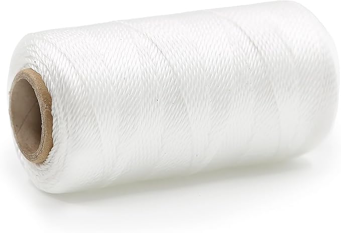 White Mason Line String – 393ft, 1.3mm Thick Twisted Polypropylene – Durable Construction Twine for Laying Bricks, Blocks, Fences in Gardening, DIY & Landscaping Projects