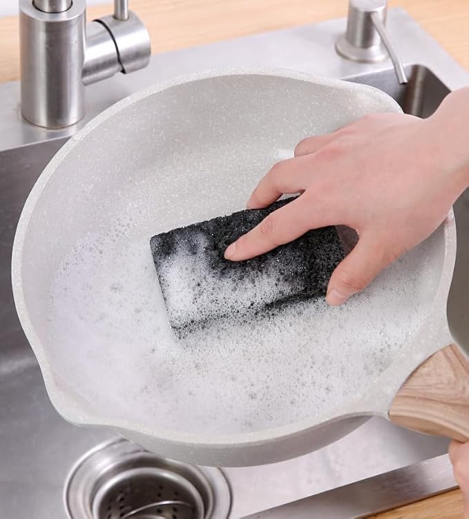 6 - Pack Non-Scratch Scrub Sponges - Sponges for Dishes and Washing Dishes, Cleaning Sponges for Kitchen Home and More（Black）