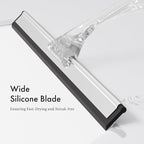 AmazerBath Shower Squeegee for Glass Doors, All-Purpose Squeegee with Suction Hook & Adhesive Hook, Clear Squeegee for Shower Glass, Windows, Mirrors, Tiles and Car Windows - 10 Inches, Clear