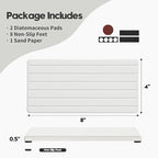 2PCS Water Absorbing Stone Drying Tray Mat For Bathroom Sink & Kitchen Counter Faucet Organizer Decor, Quick Dry Dish Soap Dispenser Sponge Holder, Vanity Sink Caddy Bar Coaster,White-8"*3.8"