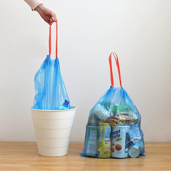 1.2 Gallon Small Trash Bags, Drawstring, 200 Counts, Blue