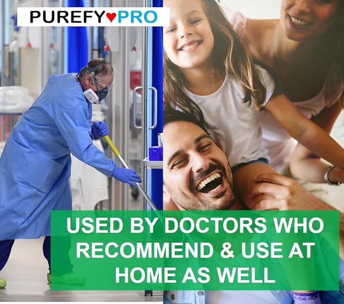Purefypro Disinfectant Spray (500ml, 2pk) Purefypro Disinfectant Spray (1.7oz, 6 Pack) - No Rinse. No Residue. Kills 99.9999% Norovirus, Flu Virus, and Fungi, Drug Resistant Germs.