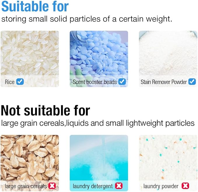Conworld Laundry Detergent Dispenser, Wall Mounted Laundry Beads Dispenser for Scent Booster Beads, Stain Remover Powder, Bath Salts, Rice, Beans Grain and Dry Food, Laundry Scent Booster Container