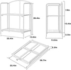 Crofy No Assembly Folding Bookshelf for Living Room, 2 Tier White Collapsible Book Shelf for Home Office, Portable Bookcase Storage Organizer
