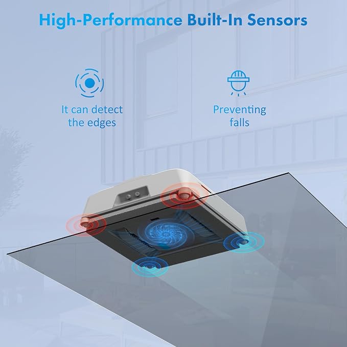 Mamibot W120-DP Window Cleaning Robot for High-Rise Glass - 3200Pa Strong Suction, Multiple Cleaning Modes,4 Water Spray Nozzles,Edge Detection Technology,App&Remote Control(Grey)