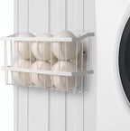 Magnetic Dryer Ball Holder Organizer Laundry Room Organization and Storage Large Magnetic Basket Storage Bin Steel Dryer Ball Container for Laundry Room Organizer No Balls (White, L)