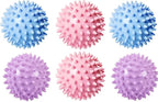 Reusable Laundry Dryer Balls, Plastic Anti-Static Fabric Softener, Reduces Wrinkles, Sustainable Cleaning Supplies, Essential Washing & Drying Aid for Soft, 6 Pack, 2.36 in (Sky Blue/Purple/Pink)