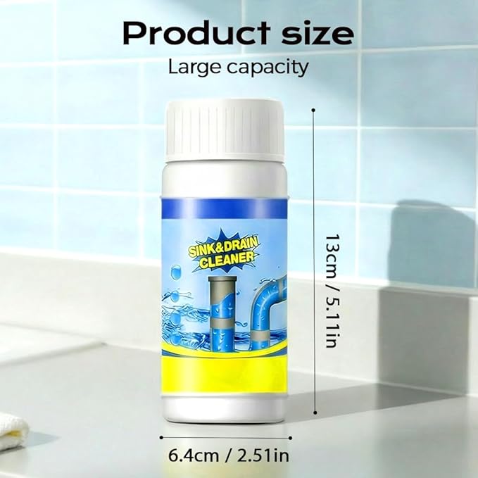Sink and Drain Cleaner Powder, 2026 New Multi-functional Pipeline Dredging Agent Sink Drain Cleaning Powder for Kitchen,Bathroom,Toilet,Pipe Maintenance (3)