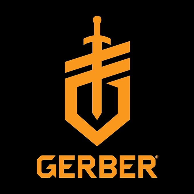 Gerber Gear Prodigy Fixed Blade Survival Tactical Knife - Full Tang, Serrated Edge Knife - American High Carbon Steel Blade - Molded Soft-Grip - with Protective MOLLE Sheath - Black
