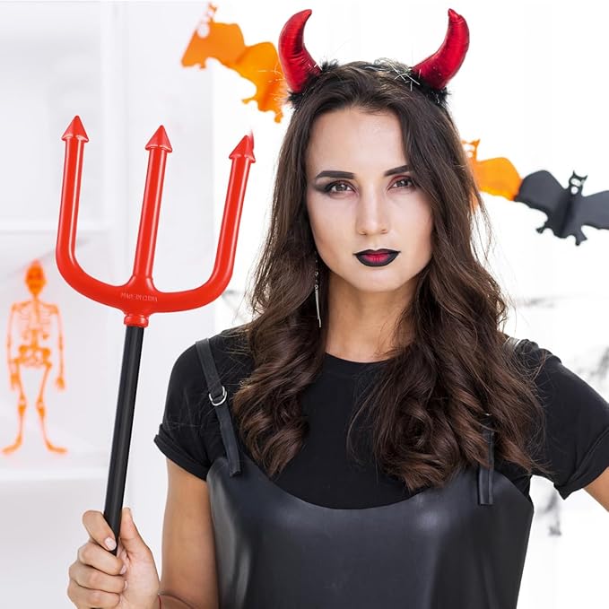 Toyvian Novelties Pitchfork Pitch Fork Halloween Costumes Trident Costumes Fancy Dress Accessory Red Pitchfork Halloween Decoration Costumes Pitchfork Costume Devil Child Makeup