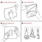 Heavy Duty Adhesive Wall Hooks - Strong & Transparent, Hold up to 22lb, Waterproof & Reusable, Ideal for Kitchen, Bathroom, and Office (10 Pack)