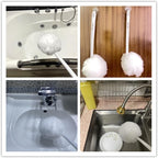 Bowl Brush Toilet Cleaning Brush Set Soft Polyester Head 15x5 inches White (4PacK)