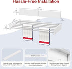 Wall Mounted Drying Rack 40", Foldable Laundry Drying Rack with Stainless Steel Rods, Retractable Laundry Space Saver for Indoor & Outdoor Use, Include Wall Template