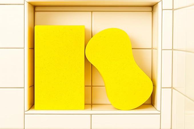 Multi-Purpose Sponges for Cleaning - Yellow 10 Pack, Large Sponges for Car Washing, Tile & Grout, Bulk Pack Sponge