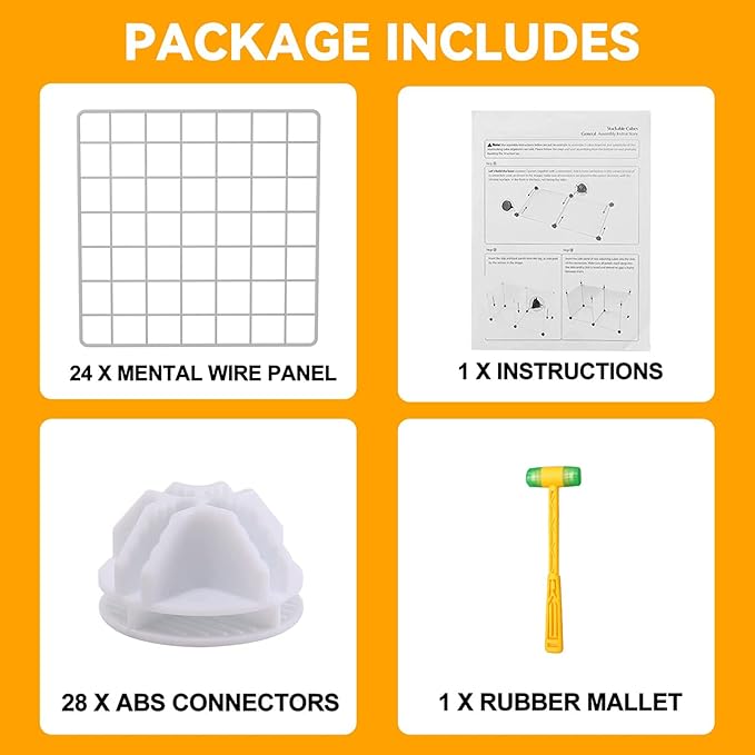 HUBSON Wire Cube Storage Organizer, Book/Toy/Craft/Potted Plants and petCloset Organizers and Storage Shelves, 6-Cube Freely Combinable Metal Grids Storage Shelf, White Iron