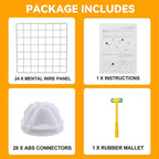 HUBSON Wire Cube Storage Organizer, Book/Toy/Craft/Potted Plants and petCloset Organizers and Storage Shelves, 6-Cube Freely Combinable Metal Grids Storage Shelf, White Iron