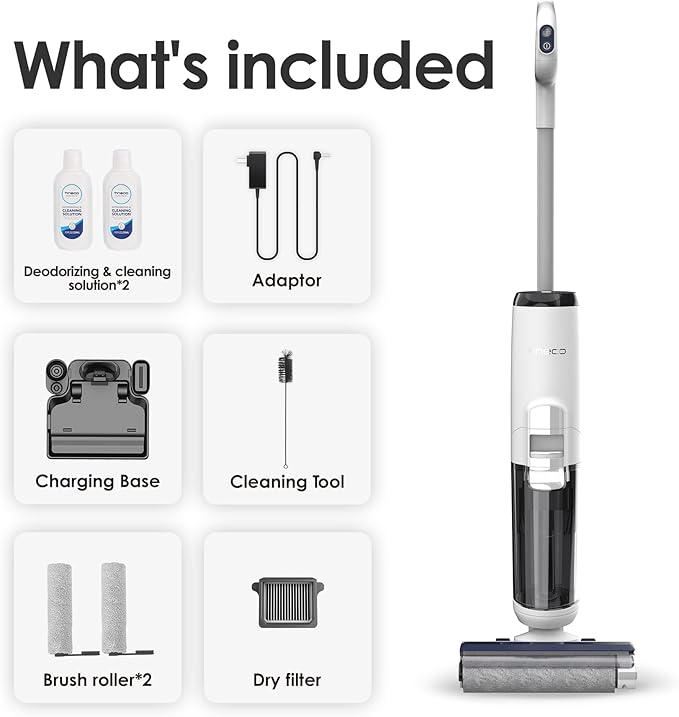 Tineco iFLOOR 5 Breeze Complete Wet Dry Vacuum Cordless Floor Washer, One-Step Cleaning for Hard Floors, Edge Clean, Auto Self-Cleaning, Lightweight & Cordless Design
