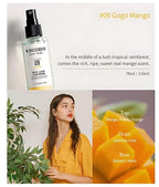 W.Dressroom No.09 Gogo Mango Living Clear Perfume, Body Mist, Long-Lasting Unisex, Alcohol-Free Water-Based, Spray on Skin, Clothes, Bedding & Car, Travel Size 5.28 oz