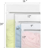 Muchfun 3Pcs Durable Fine Mesh Laundry Bags for Delicates 1 Large 16 x 20 Inches, 1 Medium 12 x 16 Inches, 1 Small 9 x 12 Inches (Fine Mesh)