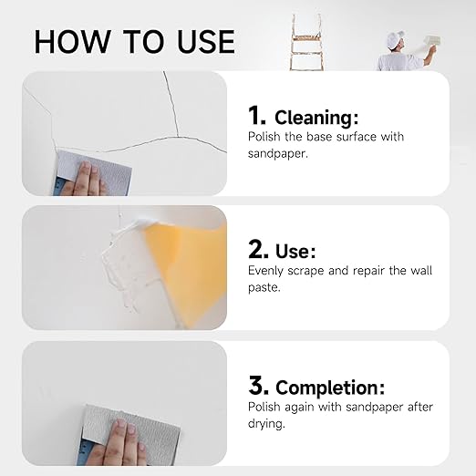 Drywall Repair Kit Wall Patch, 150g Spackle Wall Repair Paste with Scraper, Wall Mending Agent Quick and Easy Solution to Fill The Holes for Home Wall, White Repair Putty Plaster Dent