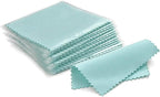 SEVENWELL 50pcs Jewelry Cleaning Cloth Mediumturquoise Polishing Cloth for Sterling Silver Gold Platinum Small Silver Polish 8x8cm