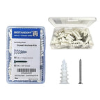 Self Drilling Plastic Drywall Anchors with Screws Assortment Kit 100PCS, 50 Plastic Anchors and 50 Flat Head Screws, Dry Wall Anchors (100, #6)