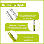 Spin Mop Replacement Handle, 47.6-inch 360 Degrees Rotating Telescopic Replacement Mop Stick with Robust Reinforced Plastic Disc for Spin Mop Bucket Cleaning System (Plastic Disc,Green)