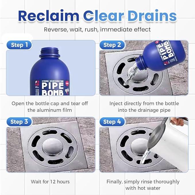 Drain Cleaner, 2026 Powerful Drain Opener for Kitchen Sink, Professional Unclogging, Unclog drains, clog remover, Shower, Tub, Compatible with All Pipe (3pcs)