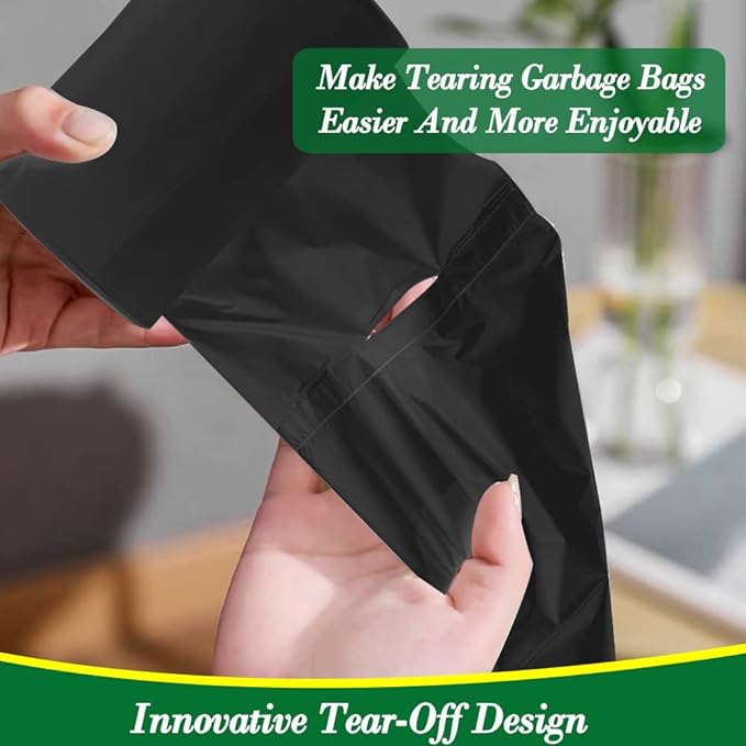 2.6 Gallon 120 pcs Small Black Trash Bags, Strong 2.5 Gallon 2.6 Gallon Garbage Bags, Bathroom Trash Can Bin Liners,Mini Bags Waste Basket Liner,Fit 6-10 Liter, 2.6 Gal-Black-120