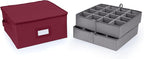 Covermates Keepsakes - Adjustable Zip-Top Storage Box - Configurable FlexGrid Compartments - Heavy Duty Polyester- Reinforced Handles - Stackable Design - Indoor Storage, Scarlett Red