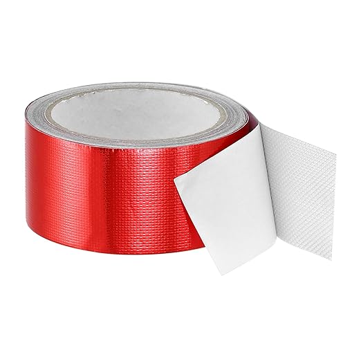 PATIKIL Awning Repair Tape 8m x 5cm Waterproof Canvas Tape High Adhesive Tear Repair Patch Kit for PVC Tarpaulin Tent Awning Fabric RV Sail Boat Cover, Red (2" x26.24ft)
