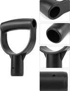 QWORK Shovel D Grip Handle, 4 Pack 1-1/8" Inside Diameter PVC D Shaped Grip Shovel Handle Replacement for Digging Raking Tools