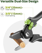 Garden Shears Set: 8.5" Bypass Pruning Shears & 6.5" Straight Trimming Scissors, Ultra-Sharp Garden Scissors with Stainless Steel Blades, Safety Lock, Gardening Gifts for Women Men, 2 Pack