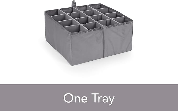 Covermates Keepsakes - Adjustable Zip-Top Storage Box - Configurable FlexGrid Compartments - Heavy Duty Polyester- Reinforced Handles - Stackable Design - Indoor Storage, Beige Heather