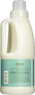 MRS. MEYER'S CLEAN DAY Liquid Fabric Softener, Infused with Essential Oils, Paraben Free, Basil, 32 oz - Pack of 6 (192 Loads)
