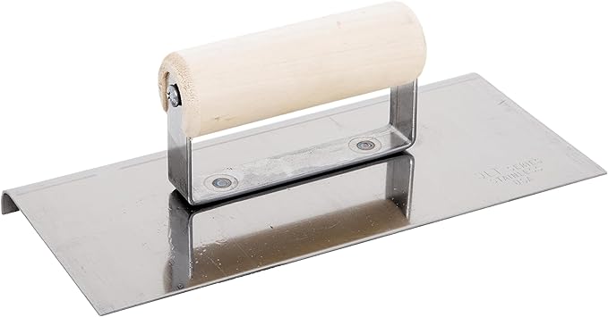 MARSHALLTOWN QLT Stainless Steel Hand Edgers, Wood Handle Material, 229mm Length, 76mm Width, 16mm Lip, 13mm Radius, Made In The USA, CE565S