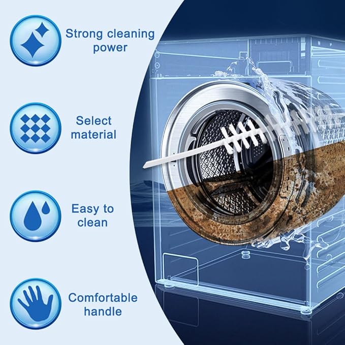 Rolling Washing Machine Cleaning Brush, 2 Pcs Washing Machine Brush Long Flexible Drum Cleaner, Washing Machine Cleaning Tool Front Load Washer Cleaning Brush(size:2 Pcs)