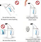 Handheld Garment Steamer for Clothes, Portable Clothes Steamer Remove Wrinkle, 180ml Water Tank, 12 minutes Continuous Steam, 2.3 meter Cord, Ideal for ALL Fabrics, One button Design (Light White)