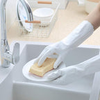 HSL Household Cleaning Gloves - Reusable Kitchen Dishwashing Gloves with Latex Free, Cotton lining, Waterproof, Non-Slip (Large, 3 Pairs)