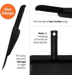 Superio Clip-On Dustpan with Rubber Lip - 10-inch Wide Durable Plastic Dust Pan with Comfort Grip Handle, 2-Pack (Black)